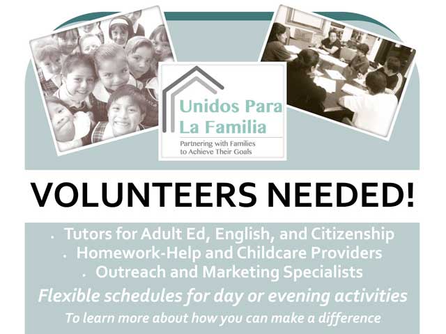 Unidos Para La Familia  Volunteers Needed!